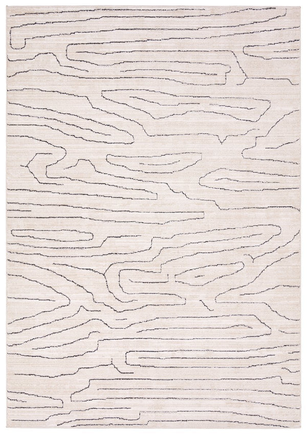 Jaipur Living Eva Newlyn Eva01 Powerloomed Machinemade 100% Polyester Lines Abstract Indoor Rug Ivory 100% Polyester Rug160952