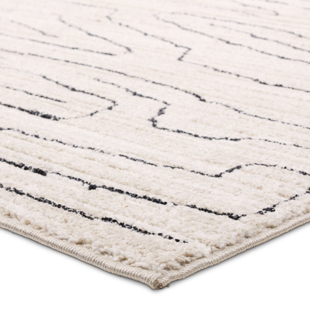 Jaipur Living Eva Newlyn Eva01 Powerloomed Machinemade 100% Polyester Lines Abstract Indoor Rug Ivory 100% Polyester Rug160952