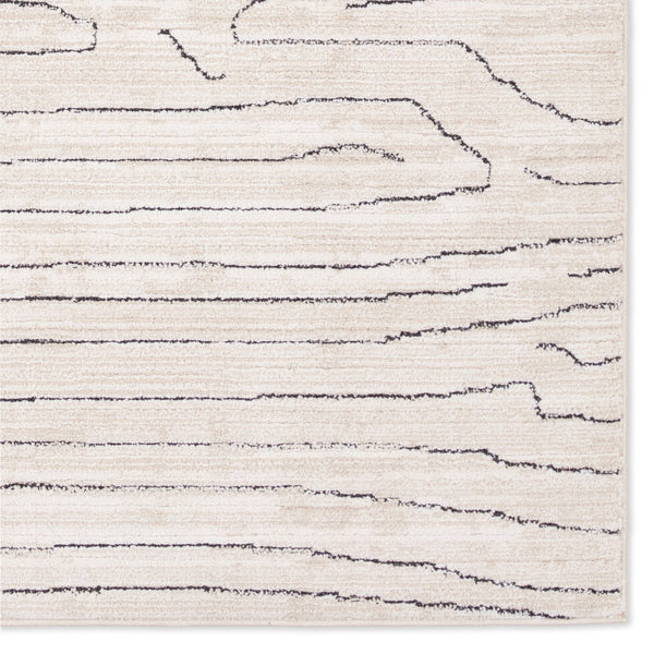Jaipur Living Eva Newlyn Eva01 Powerloomed Machinemade 100% Polyester Lines Abstract Indoor Rug Ivory 100% Polyester Rug160952
