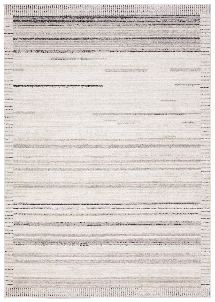 Jaipur Living Eva Trevian Eva04 Powerloomed Machinemade 100% Polyester Lines Stripes Indoor Rug Ivory 100% Polyester Rug160970