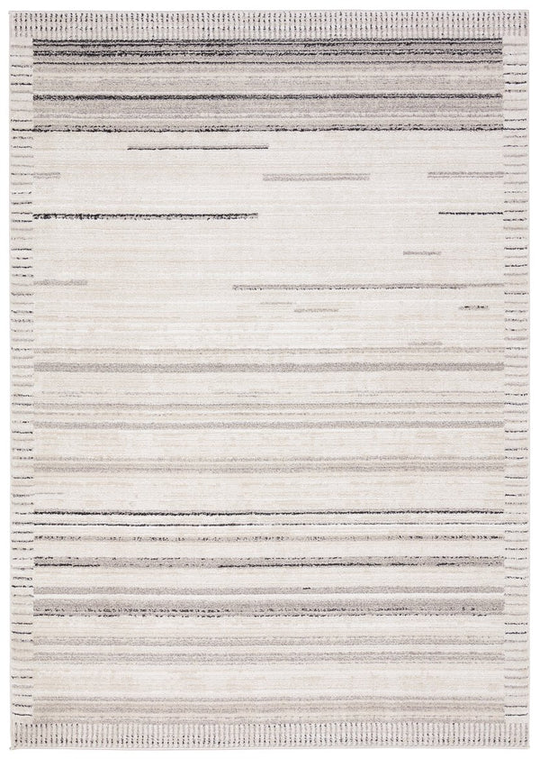 Jaipur Living Eva Trevian Eva04 Powerloomed Machinemade 100% Polyester Lines Stripes Indoor Rug Ivory 100% Polyester Rug160970
