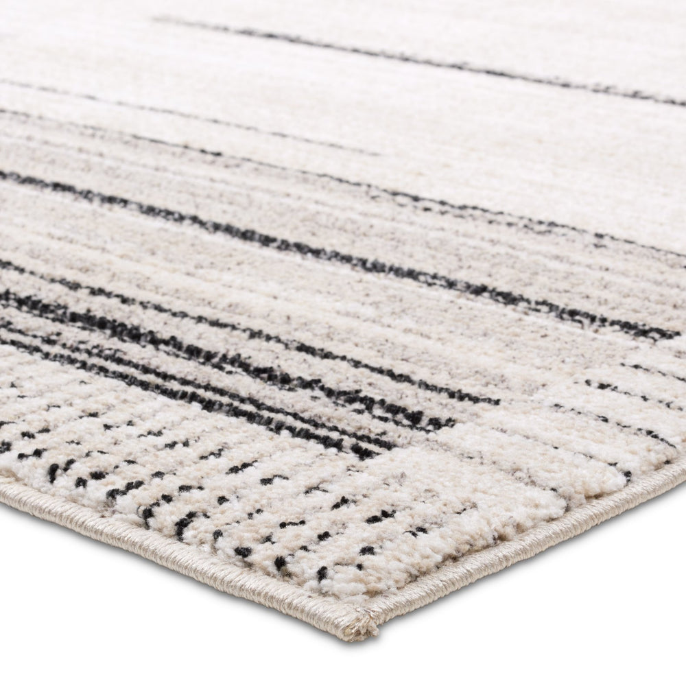 Jaipur Living Eva Trevian Eva04 Powerloomed Machinemade 100% Polyester Lines Stripes Indoor Rug Ivory 100% Polyester Rug160970