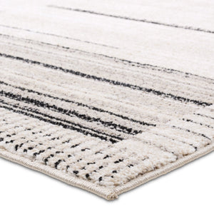 Jaipur Living Eva Trevian Eva04 Powerloomed Machinemade 100% Polyester Lines Stripes Indoor Rug Ivory 100% Polyester Rug160970