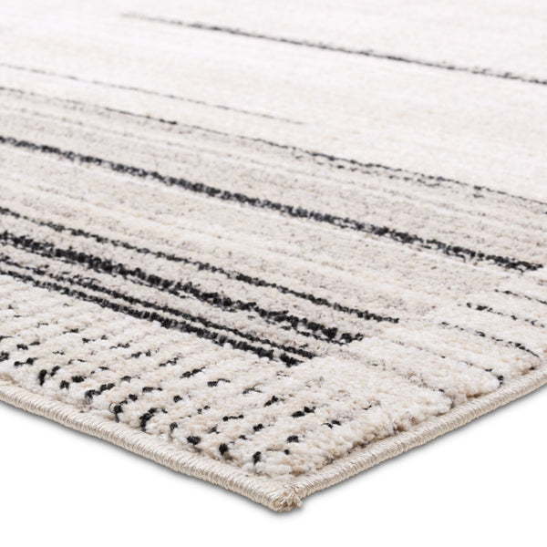Jaipur Living Eva Trevian Eva04 Powerloomed Machinemade 100% Polyester Lines Stripes Indoor Rug Ivory 100% Polyester Rug160970