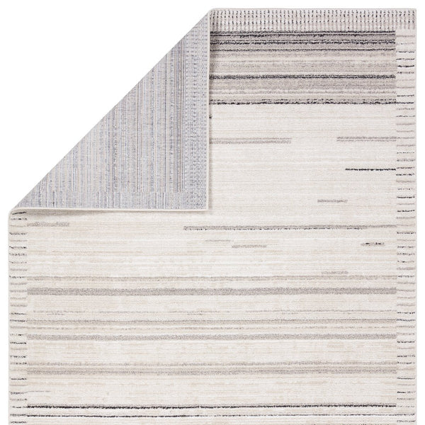 Jaipur Living Eva Trevian Eva04 Powerloomed Machinemade 100% Polyester Lines Stripes Indoor Rug Ivory 100% Polyester Rug160970