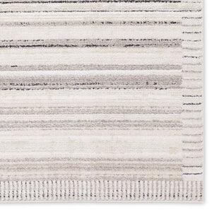 Jaipur Living Eva Trevian Eva04 Powerloomed Machinemade 100% Polyester Lines Stripes Indoor Rug Ivory 100% Polyester Rug160970