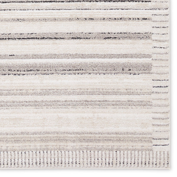 Jaipur Living Eva Trevian Eva04 Powerloomed Machinemade 100% Polyester Lines Stripes Indoor Rug Ivory 100% Polyester Rug160970
