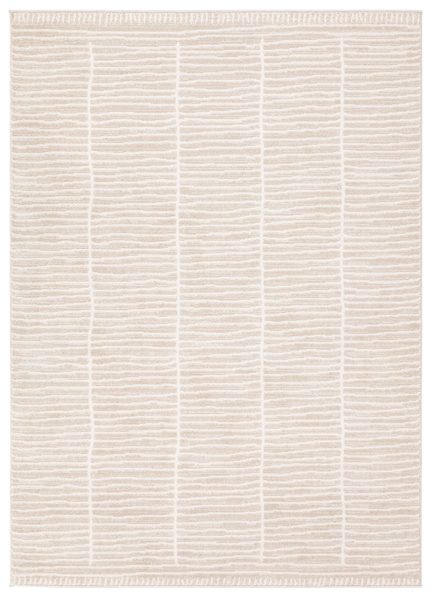 Jaipur Living Eva Siawin Eva08 Powerloomed Machinemade 100% Polyester Moroccan / Bohemian Stripes Indoor Rug Tan 100% Polyester Rug161782