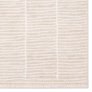 Jaipur Living Eva Siawin Eva08 Powerloomed Machinemade 100% Polyester Moroccan / Bohemian Stripes Indoor Rug Tan 100% Polyester Rug161782