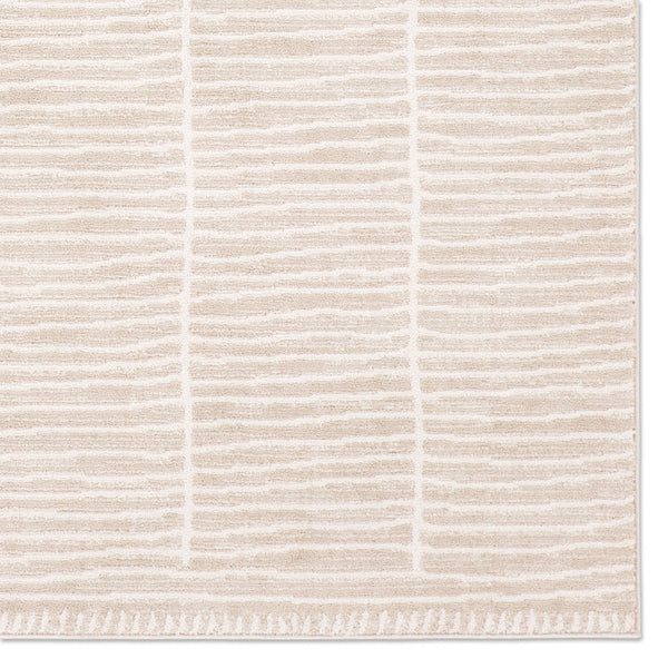 Jaipur Living Eva Siawin Eva08 Powerloomed Machinemade 100% Polyester Moroccan / Bohemian Stripes Indoor Rug Tan 100% Polyester Rug161782