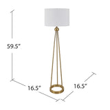Sadie Gold Metal Tripod Floor Lamp EVAER1609 Evolution by Crestview Collection