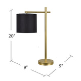 Sabrina Black And Gold Task Lamp EVAER1696 Evolution by Crestview Collection