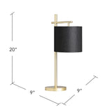 Sabrina Black And Gold Task Lamp EVAER1696 Evolution by Crestview Collection