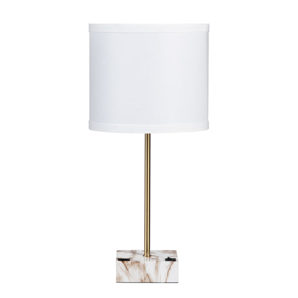 Tilbury Faux Marble & Usb Table Lamp EVAER2089USB Evolution by Crestview Collection