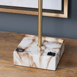 Tilbury Faux Marble & Usb Table Lamp EVAER2089USB Evolution by Crestview Collection