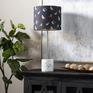 Isla Marble Base Lamp With Bird Shade EVAMB0077 Evolution by Crestview Collection