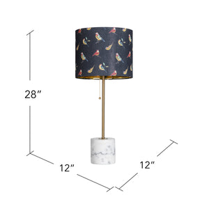 Isla Marble Base Lamp With Bird Shade EVAMB0077 Evolution by Crestview Collection