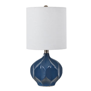 Prescott Blue Ceramic Table Lamp EVAP2542 Evolution by Crestview Collection