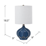 Prescott Blue Ceramic Table Lamp EVAP2542 Evolution by Crestview Collection