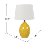 Loxley Yellow Ceramic Table Lamp EVAP2543YW Evolution by Crestview Collection