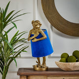 Chester Gold Monkey W/Blue Velvet Shade EVAVP1480GLDBU Evolution by Crestview Collection