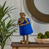 Chester Gold Monkey W/Blue Velvet Shade EVAVP1480GLDBU Evolution by Crestview Collection