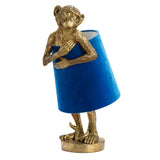 Chester Gold Monkey W/Blue Velvet Shade