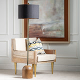 Reese Black And Wood Floor Lamp EVAVP1613 Evolution by Crestview Collection