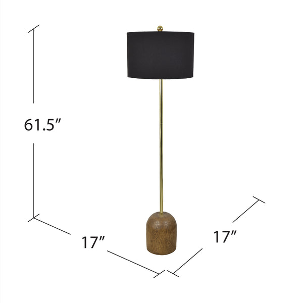 Reese Black And Wood Floor Lamp EVAVP1613 Evolution by Crestview Collection
