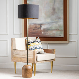 Reese Black And Wood Floor Lamp EVAVP1613 Evolution by Crestview Collection
