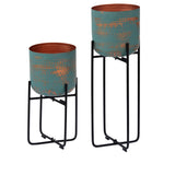 2 Piece Cadence Copper Planters EVDEN057BUCP Evolution by Crestview Collection