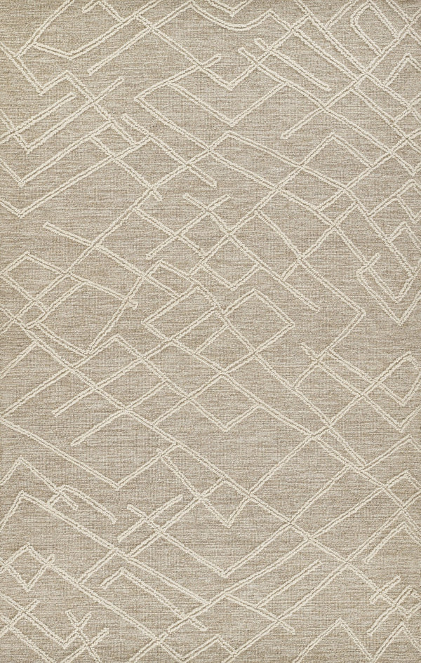 Momeni Everett EVT-5 Hand Tufted Contemporary Geometric Indoor Rug Natural 8' x 10'