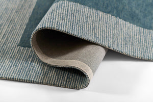 Momeni Everett EVT-6 Hand Tufted Contemporary Border Indoor Rug Blue 8' x 10'