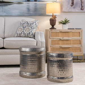 Colthurst Silver Stools - Set of 2 EVFNR1022SL Evolution by Crestview Collection