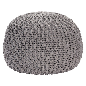 Ananya Gray Knit Foot Stool Pouf EVFNR1085OWH Evolution by Crestview Collection
