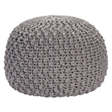 Ananya Gray Knit Foot Stool Pouf EVFNR1085OWH Evolution by Crestview Collection