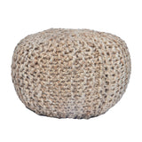 Urban Jute Foot Stool Pouf EVFNR1088 Evolution by Crestview Collection
