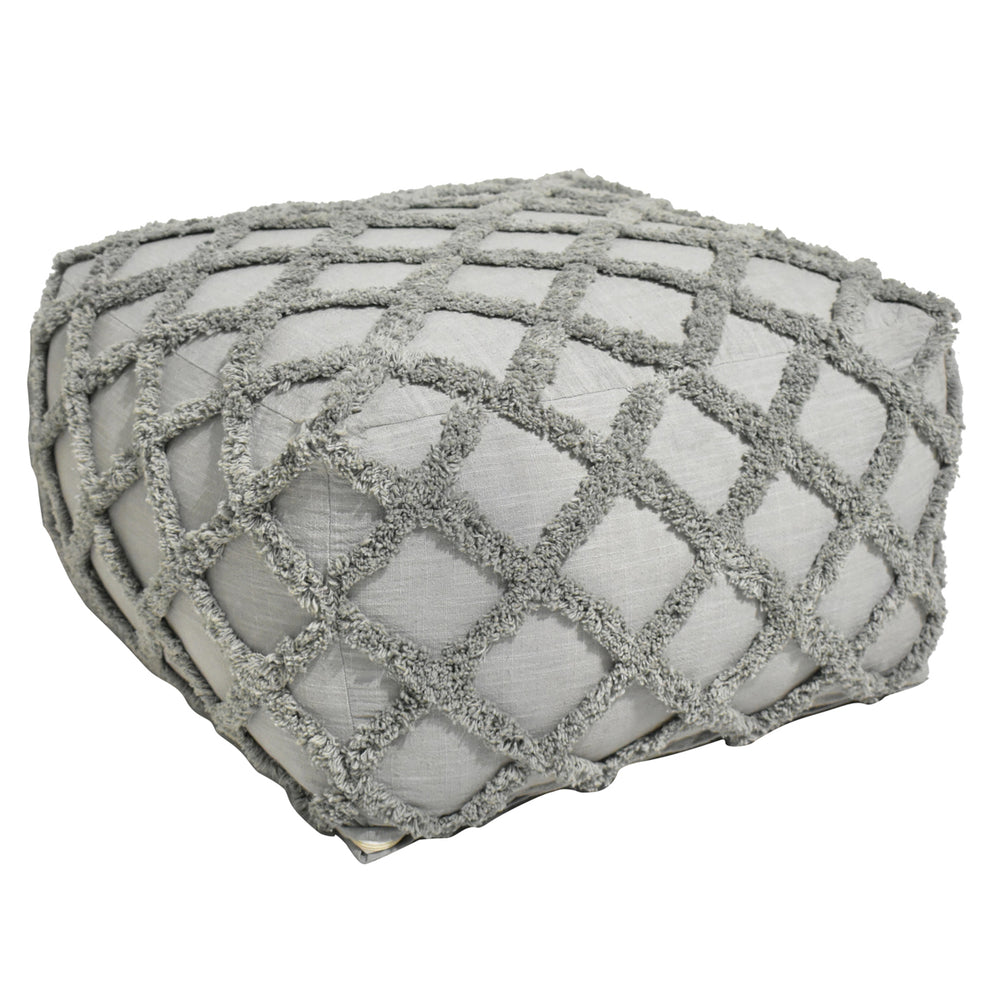 Rudra Grey Foot Stool Pouf EVFNR1109 Evolution by Crestview Collection