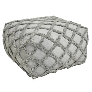 Rudra Grey Foot Stool Pouf EVFNR1109 Evolution by Crestview Collection