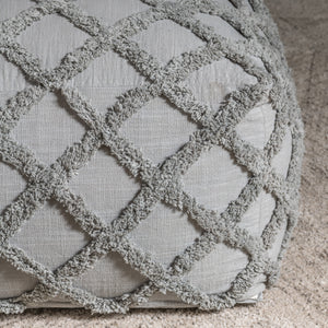 Rudra Grey Foot Stool Pouf EVFNR1109 Evolution by Crestview Collection