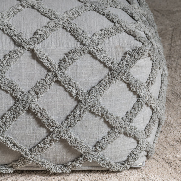 Rudra Grey Foot Stool Pouf EVFNR1109 Evolution by Crestview Collection