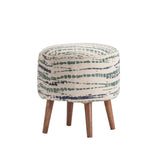 Riely Upholstered Round Foot Stool Ottoman EVFNR1123 Evolution by Crestview Collection