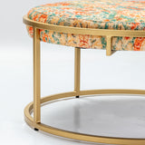 Melinda Round Printed Upholstered Cocktail Table EVFNR1124 Evolution by Crestview Collection