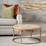 Melinda Round Printed Upholstered Cocktail Table EVFNR1124 Evolution by Crestview Collection