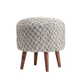 Ellie Round Upholstered Mango Diamond Foot Stool Ottoman EVFNR1131 Evolution by Crestview Collection