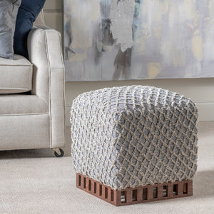 Lauren Square Upholstered Mango Foot Stool Ottoman EVFNR1132 Evolution by Crestview Collection