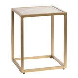 Christian Square Iron and Glass End Table EVFNR1137 Evolution by Crestview Collection