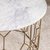 Mariah Round Marble and Iron Cocktail Table EVFNR1145 Evolution by Crestview Collection