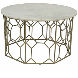 Mariah Round Marble and Iron Cocktail Table EVFNR1145 Evolution by Crestview Collection
