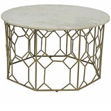 Mariah Round Marble and Iron Cocktail Table
